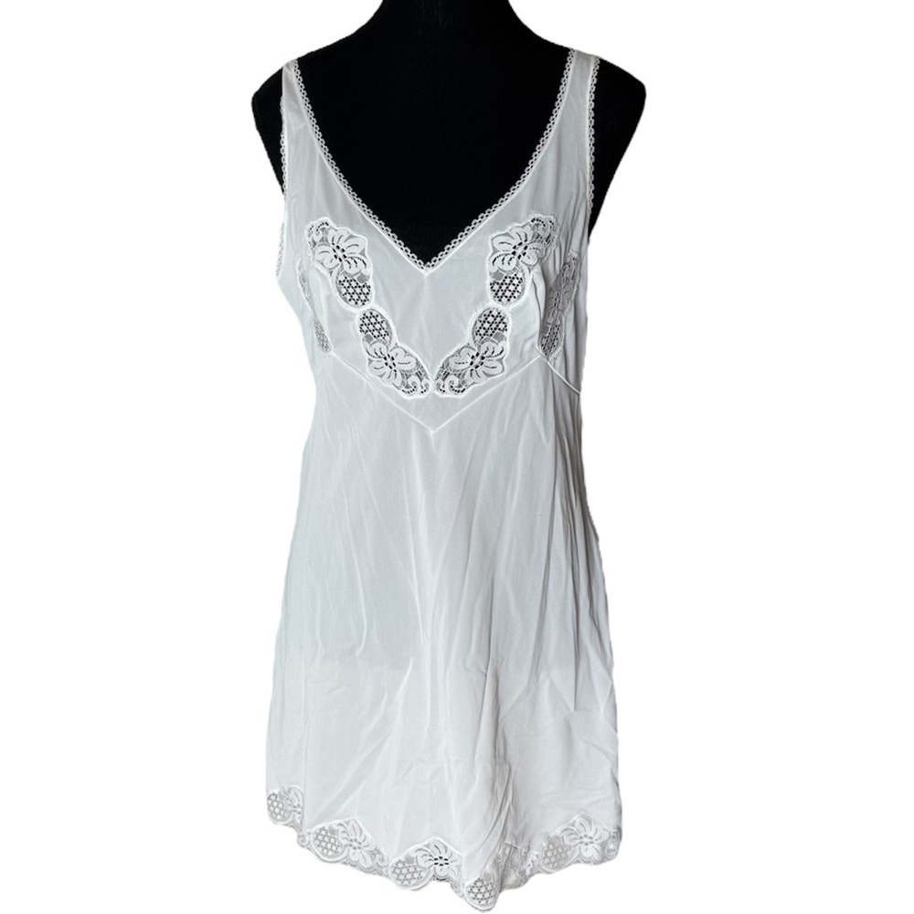 BIANCHERIA DI LUSSO Vintage Luxury Lingerie White Slip Negligee Nightie Medium